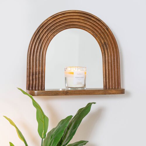 Alessia Shelf Wall Mirror, Walnut 7 Alessia Shelf Wall Mirror, Walnut