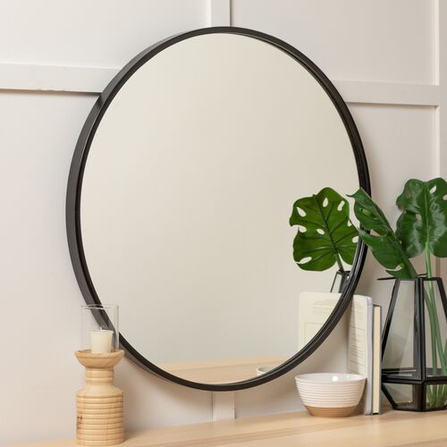 Luna Round Wall Mirror, Black 3 Luna Round Wall Mirror, Black