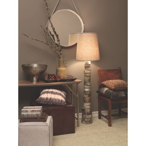 Strap Hanging Mirror, White Hide 2 Strap Hanging Mirror, White Hide