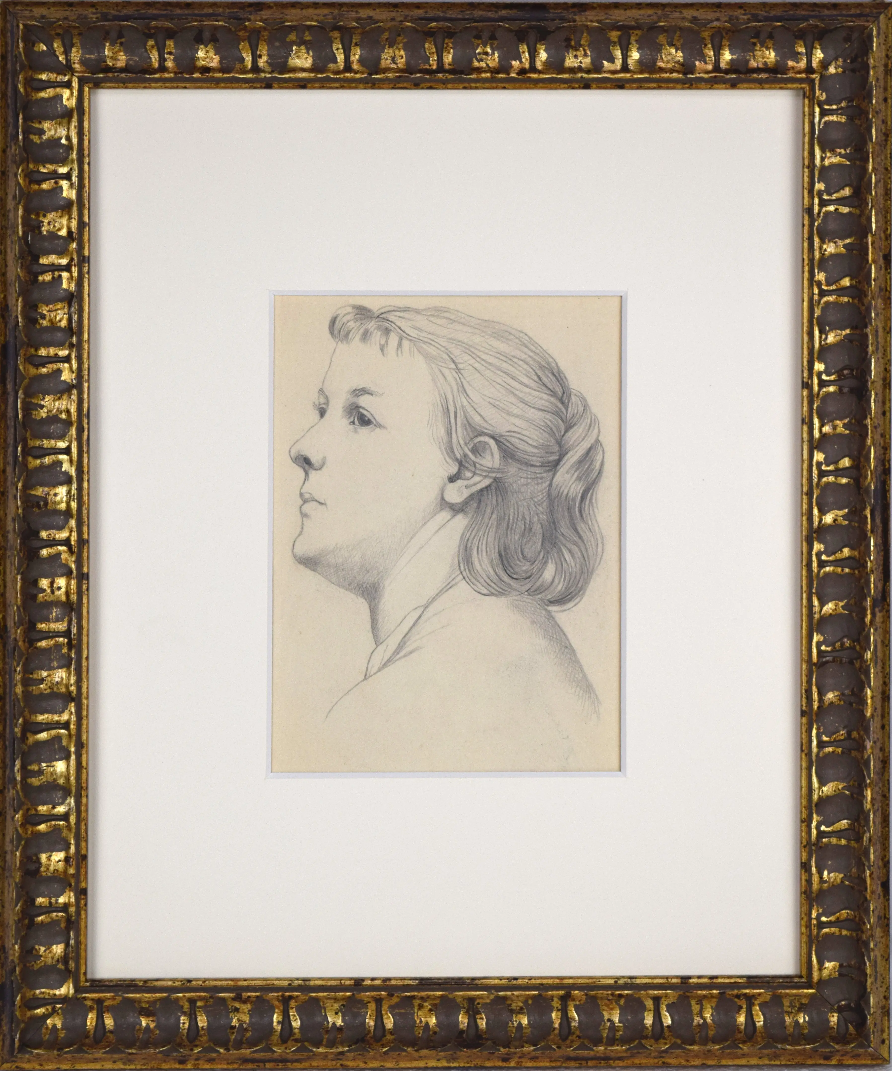 19th Century Graphite Portrait Drawing