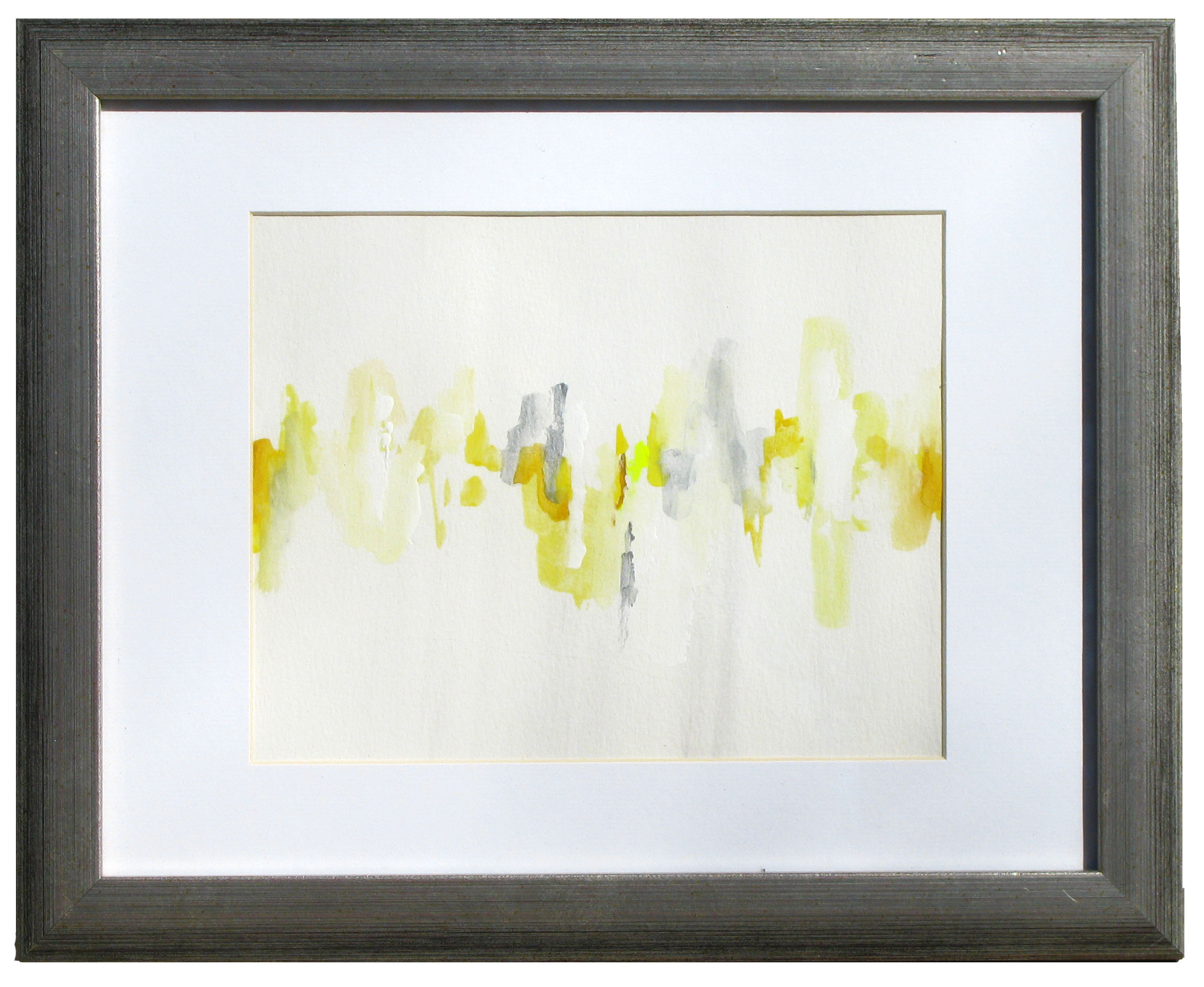 Yellow & Gray Abstract, Gray Frame
