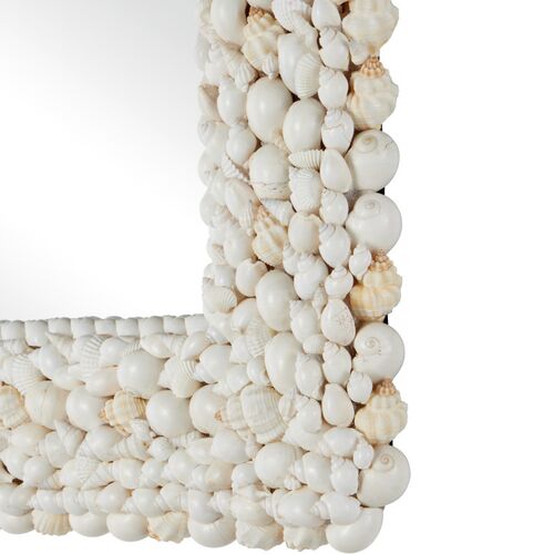 Piddock Square Shell Wall Mirror, White 2 Piddock Square Shell Wall Mirror, White