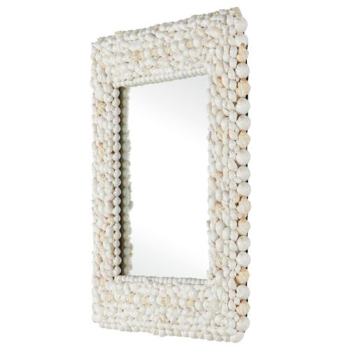 Piddock Square Shell Wall Mirror, White 3 Piddock Square Shell Wall Mirror, White