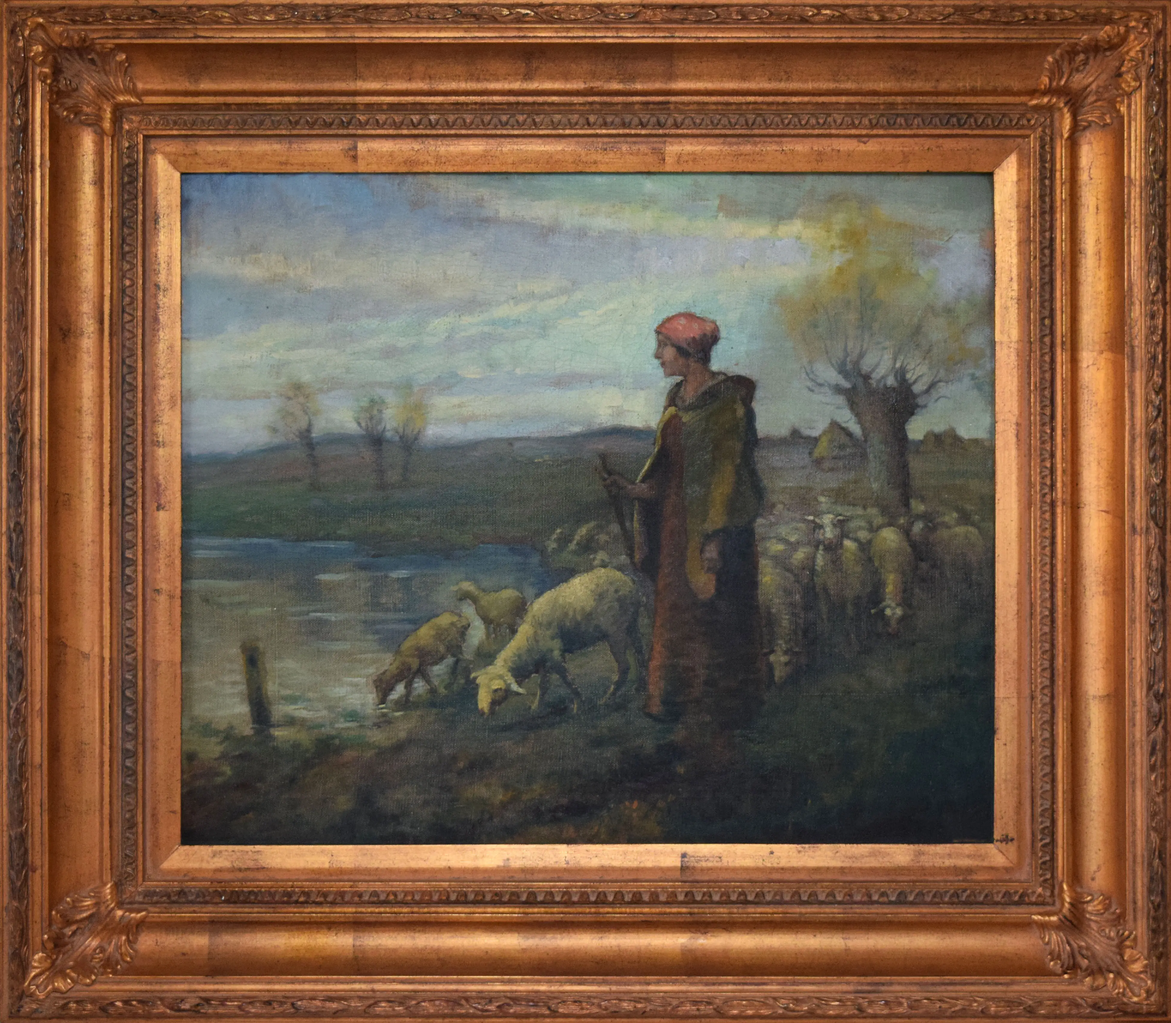 Antique Continental Landscape with Sheep 1 Antique Continental Landscape with Sheep