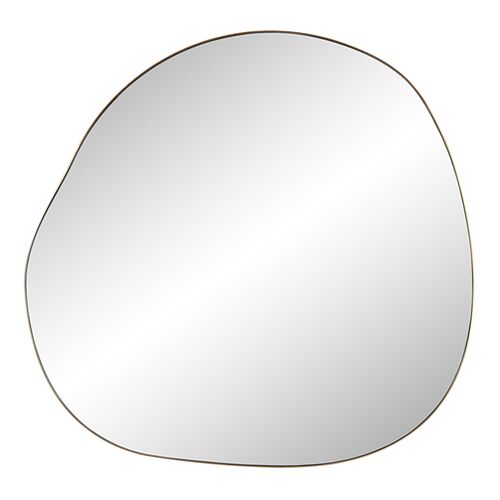 Hiro Round Wall Mirror, Burnished Brass 1 Hiro Round Wall Mirror, Burnished Brass