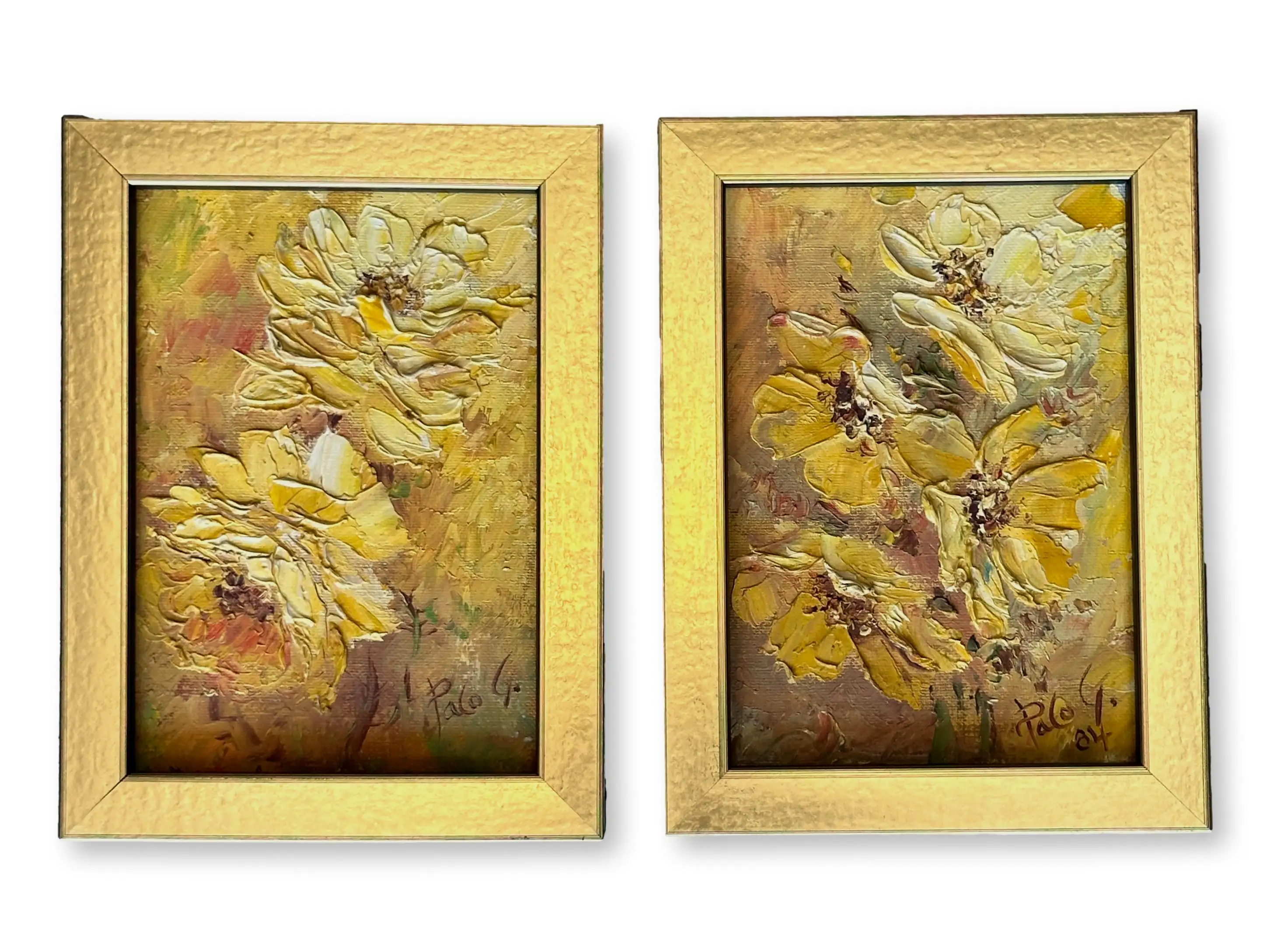 Petit Framed Floral Paintings, Pair 1 Petit Framed Floral Paintings, Pair