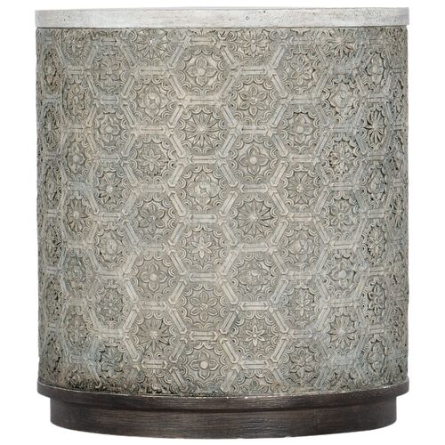Melange Greystone Round End Table, Gray 1 Melange Greystone Round End Table, Gray
