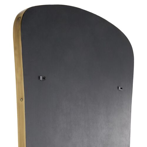 Zevran Curved Brass Full Length Wall Mirror, Gold 4 Zevran Curved Brass Full Length Wall Mirror, Gold
