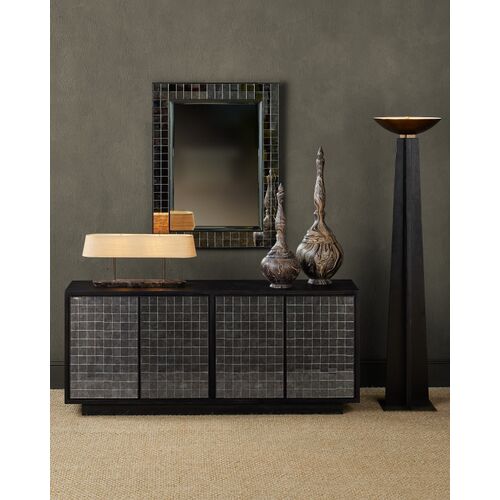 Mosaico Rectangular Wall Mirror, Ebony/Antique Mirror Tile 4 Mosaico Rectangular Wall Mirror, Ebony/Antique Mirror Tile