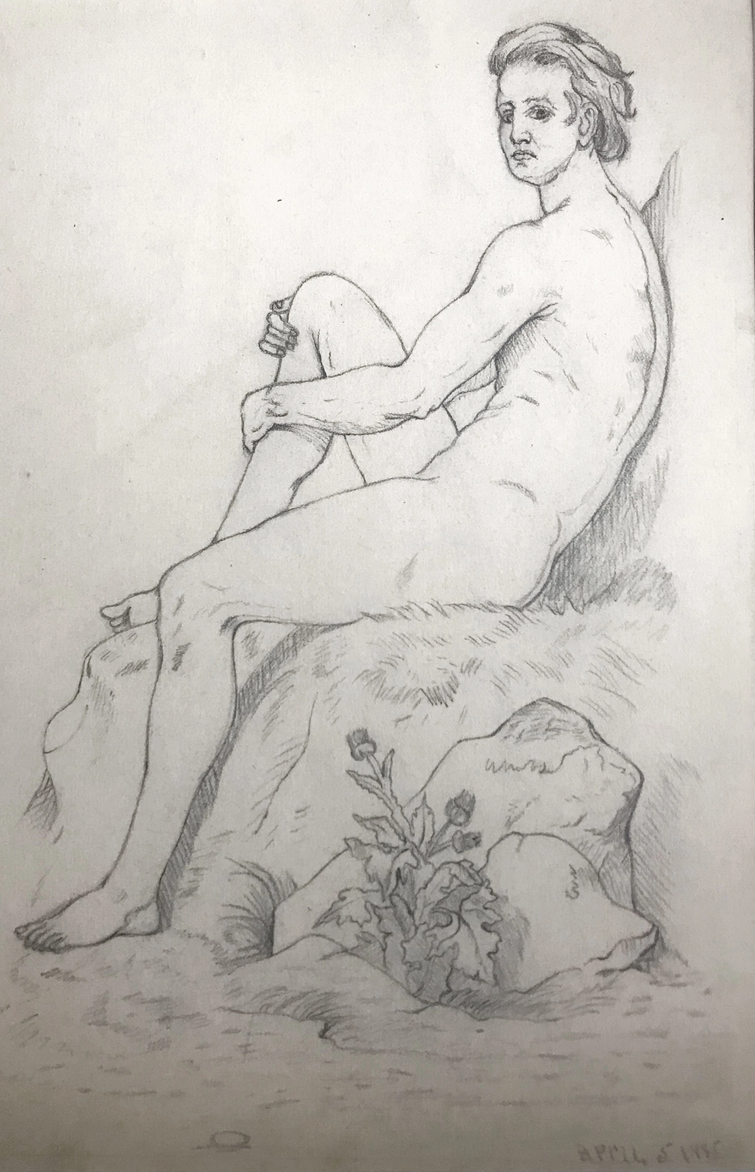 19th-C. Neoclassical Male Nude Drawing 4 19th-C. Neoclassical Male Nude Drawing