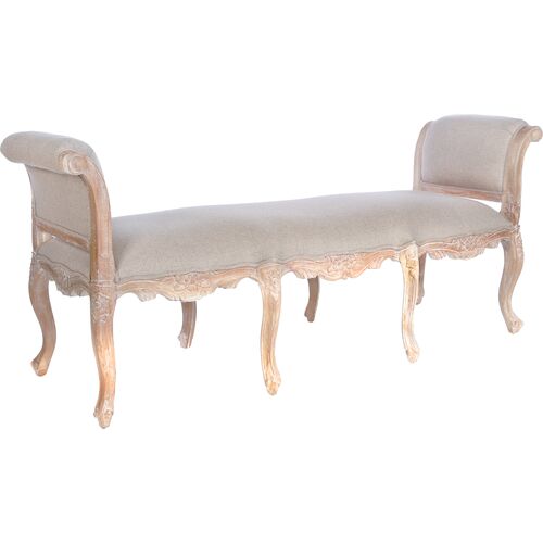 Cecilia Rolled-Arm Bench, Natural 1 Cecilia Rolled-Arm Bench, Natural
