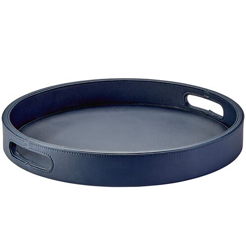 Round Leather Bar Tray 1 Round Leather Bar Tray