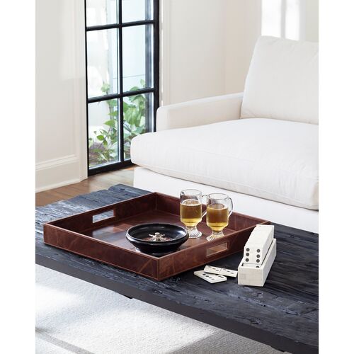 Derby Square Tray, Leather 3 Derby Square Tray, Leather