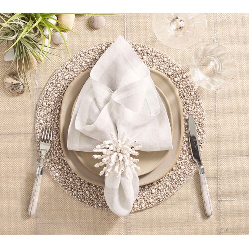 S/4 Zen Cotton/Glass Placemats, Gray/Taupe 7 S/4 Zen Cotton/Glass Placemats, Gray/Taupe