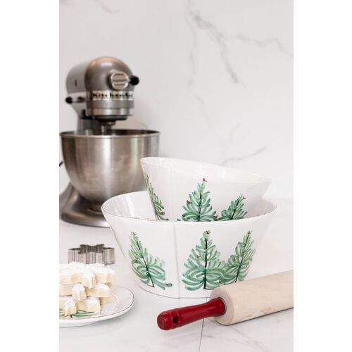Lastra Holiday 2-Piece Serving Bowls Set, White 2 Lastra Holiday 2-Piece Serving Bowls Set, White