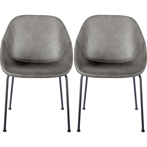 S/2 Ryan Side Chairs, Dark Grey 1 S/2 Ryan Side Chairs, Dark Grey