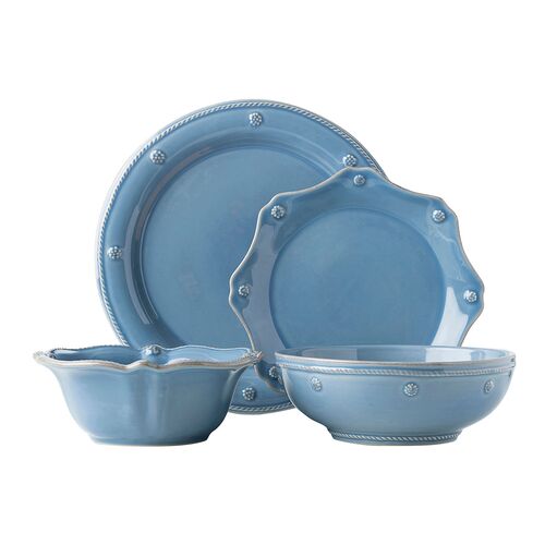 4-Pc Berry & Thread Place Setting, Chambray 1 4-Pc Berry & Thread Place Setting, Chambray