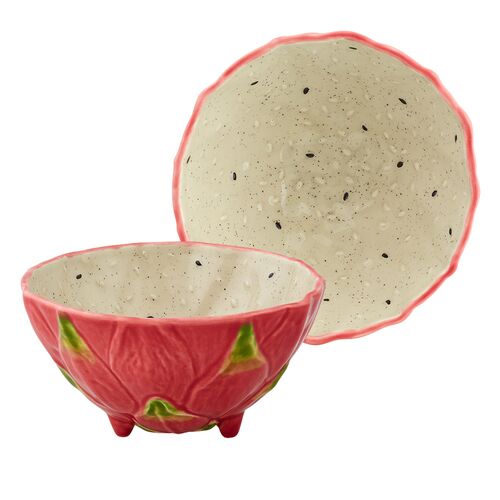 S/4 Tropical Fruits Pitaya Bowls, Multi 4 S/4 Tropical Fruits Pitaya Bowls, Multi