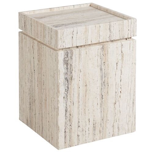 Ronan Accent Table, White Travertine 1 Ronan Accent Table, White Travertine