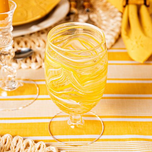 Puro Marbled Goblet, Yellow 4 Puro Marbled Goblet, Yellow