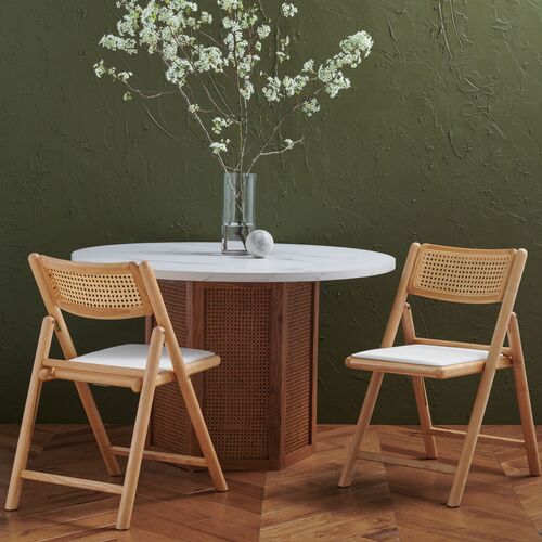 S/2 Giada Folding Dining Chairs, White 2 S/2 Giada Folding Dining Chairs, White