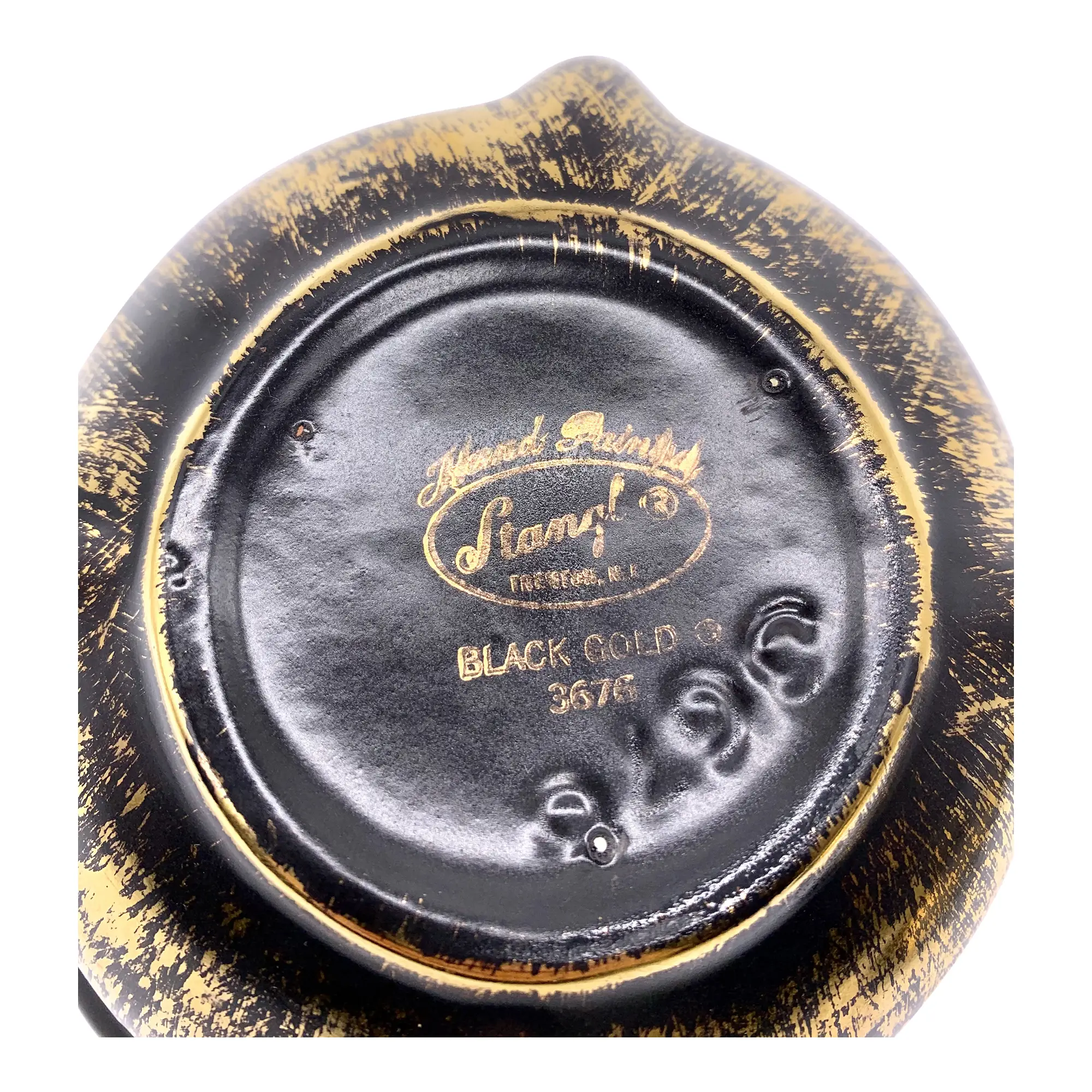 1960 22K Gold Finished Black Lidded Bowl 7 1960 22K Gold Finished Black Lidded Bowl