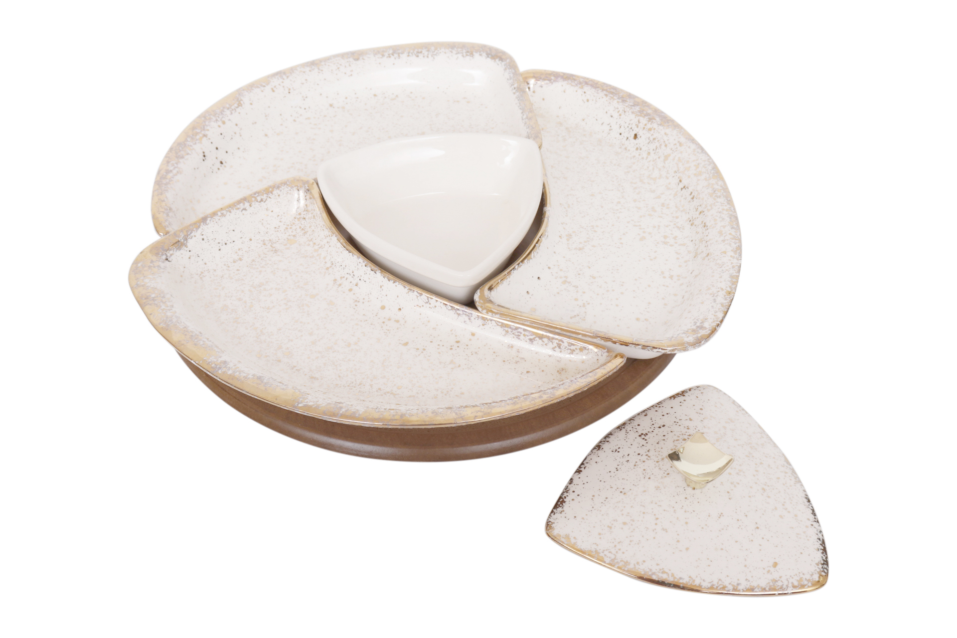 Lazy Susan & Divided Serving Dish Set 4 Lazy Susan & Divided Serving Dish Set