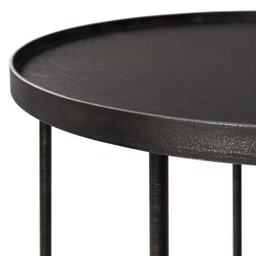 Tray Round Side Table, Black 3 Tray Round Side Table, Black