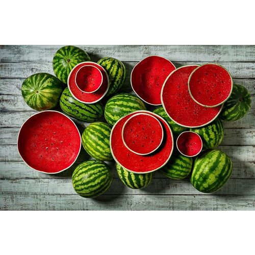S/4 Watermelon Fruit Plates 3 S/4 Watermelon Fruit Plates