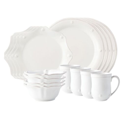 Berry & Thread Classic 16pc Place Setting, Whitewash 1 Berry & Thread Classic 16pc Place Setting, Whitewash