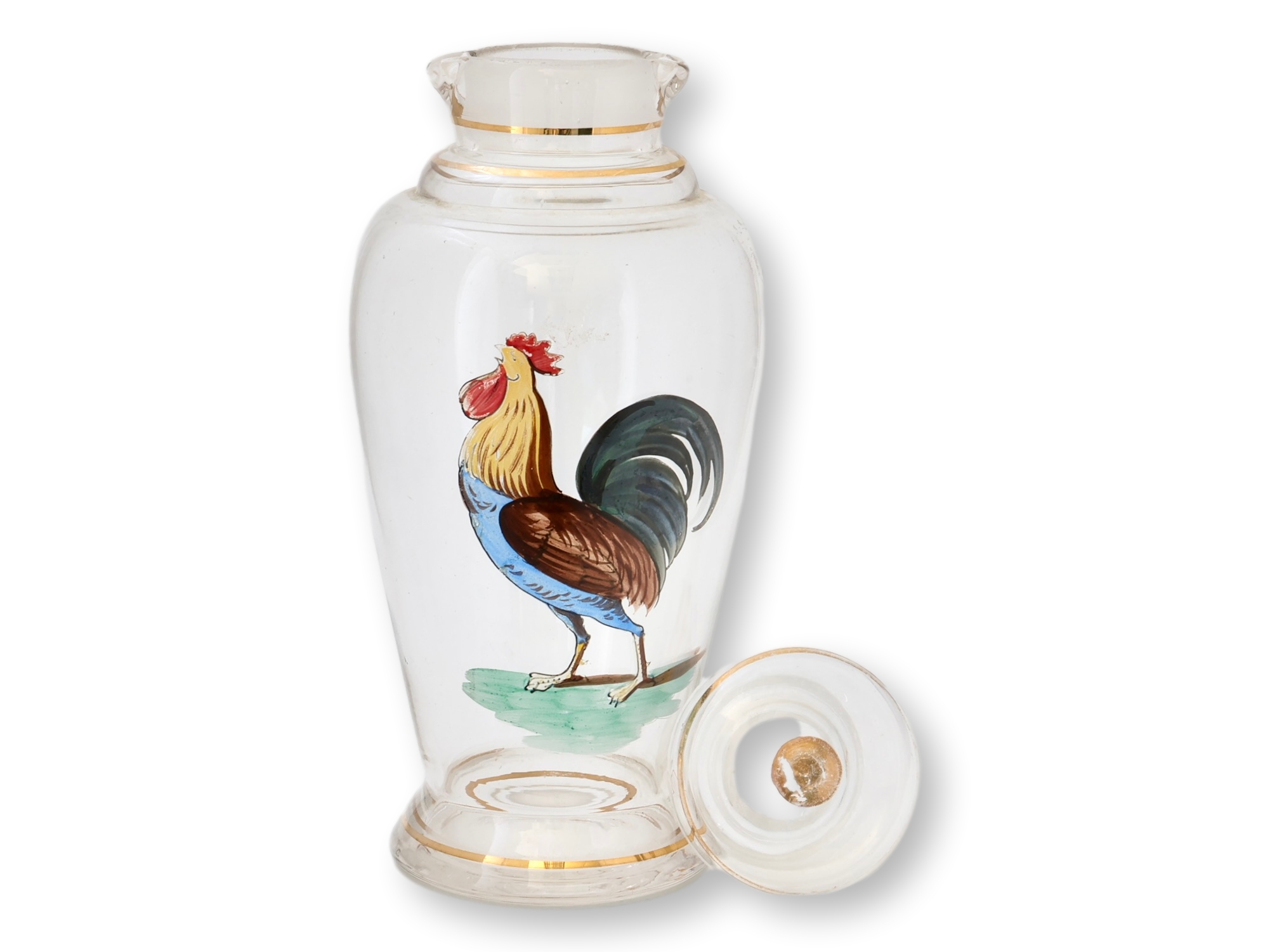 French Painted Rooster Cocktail Shaker 2 French Painted Rooster Cocktail Shaker