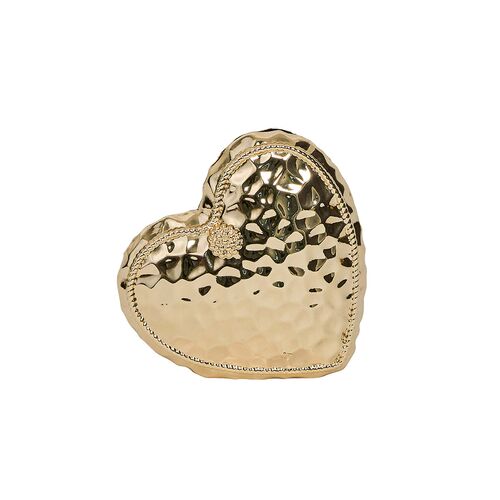 S/4 Berry and Thread Heart Place Card Holders, Gold 6 S/4 Berry and Thread Heart Place Card Holders, Gold