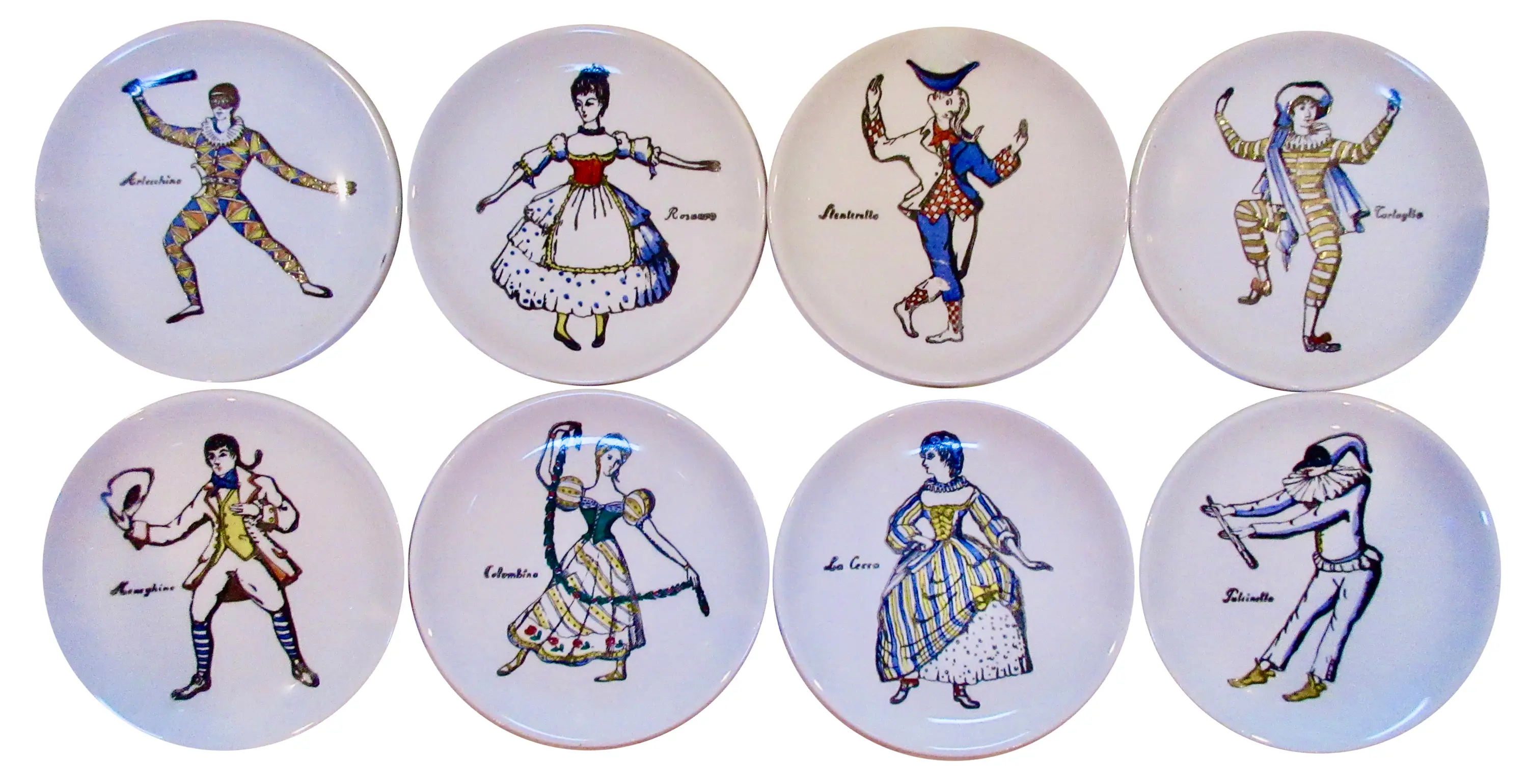 Fornasetti Masquerade Coasters S/8 w/Box
