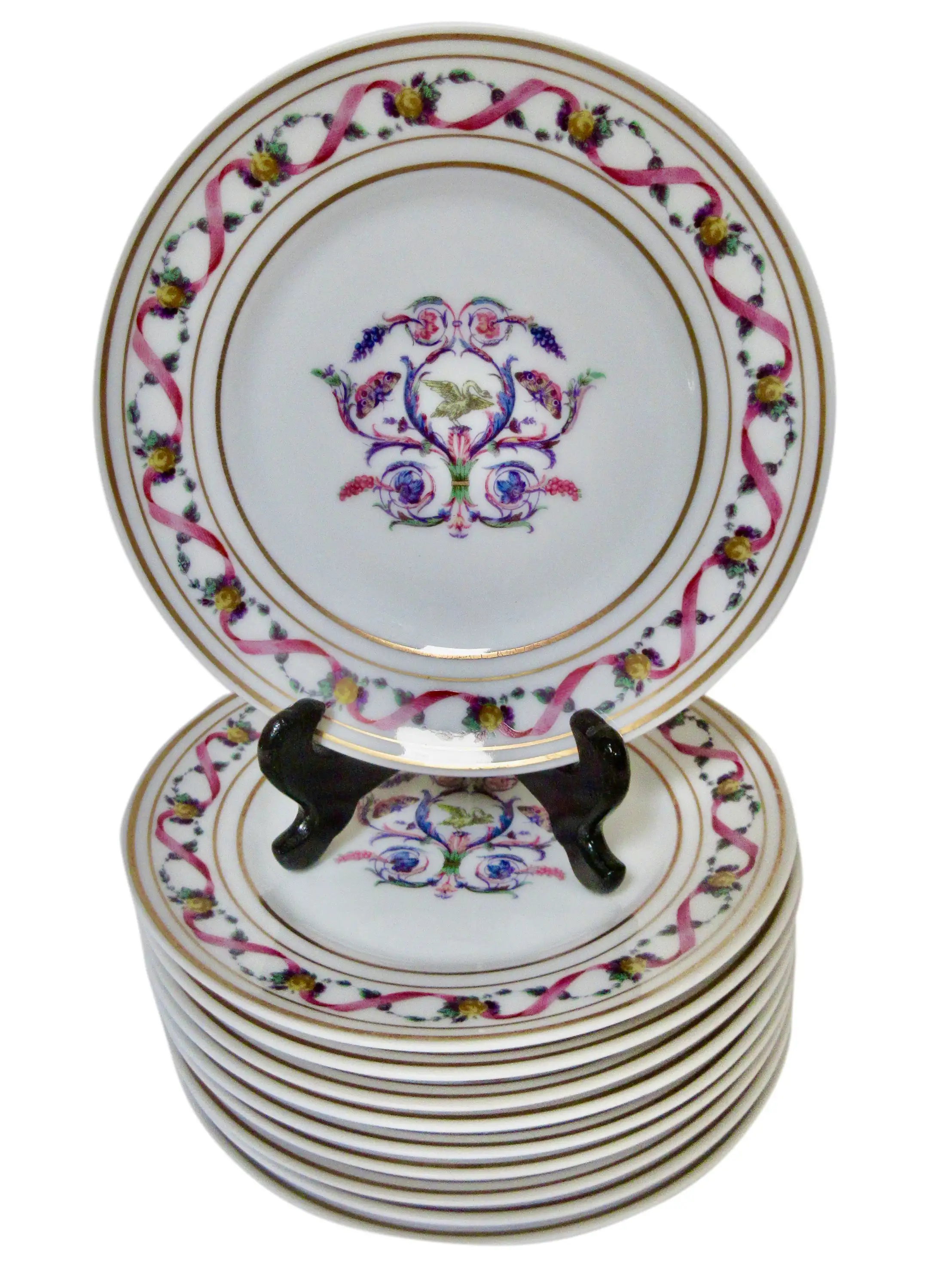 Ginori Rapallo Canape Plates S/10 1 Ginori Rapallo Canape Plates S/10