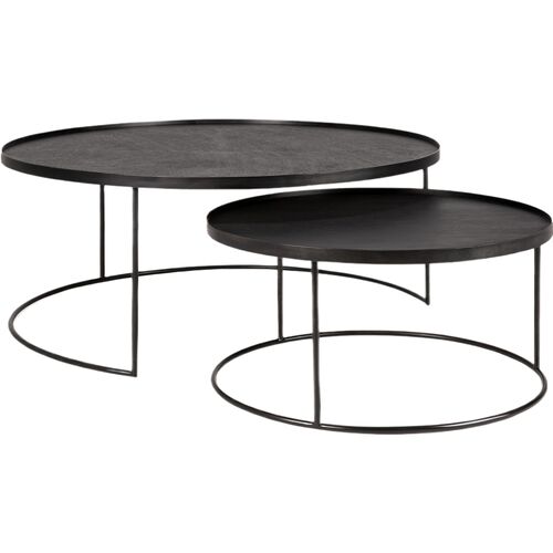 S/2 Tray Coffee Table, Black 2 S/2 Tray Coffee Table, Black