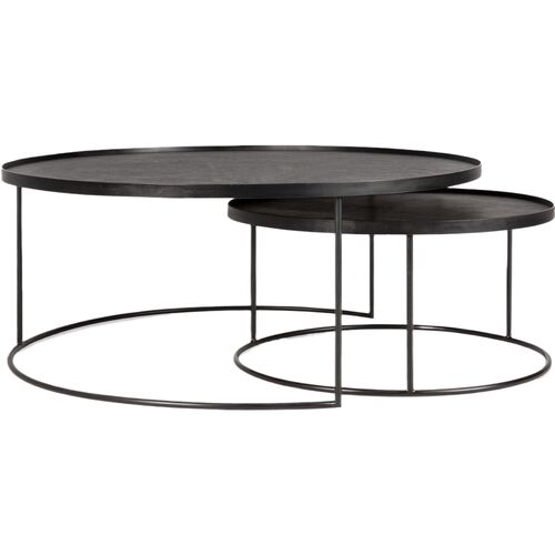 S/2 Tray Coffee Table, Black 3 S/2 Tray Coffee Table, Black