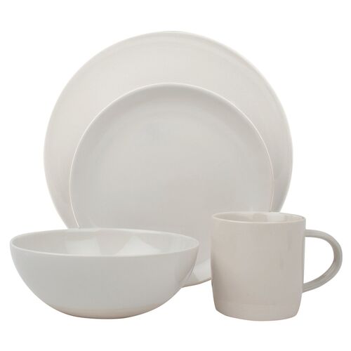 4-Pc Shell Bisque Place Setting, White 2 4-Pc Shell Bisque Place Setting, White