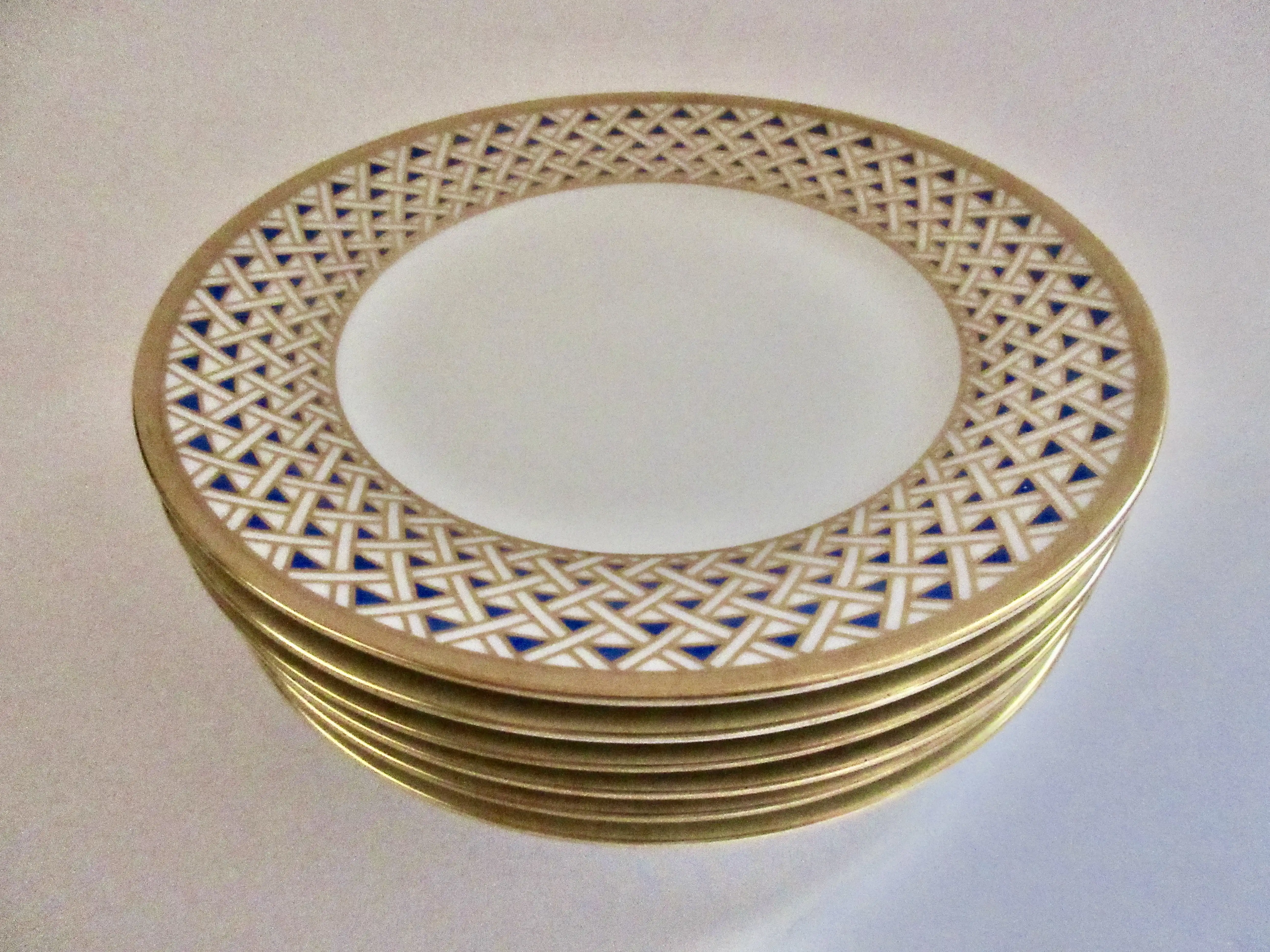 Ginori Diamante Canape Plates S/6 2 Ginori Diamante Canape Plates S/6