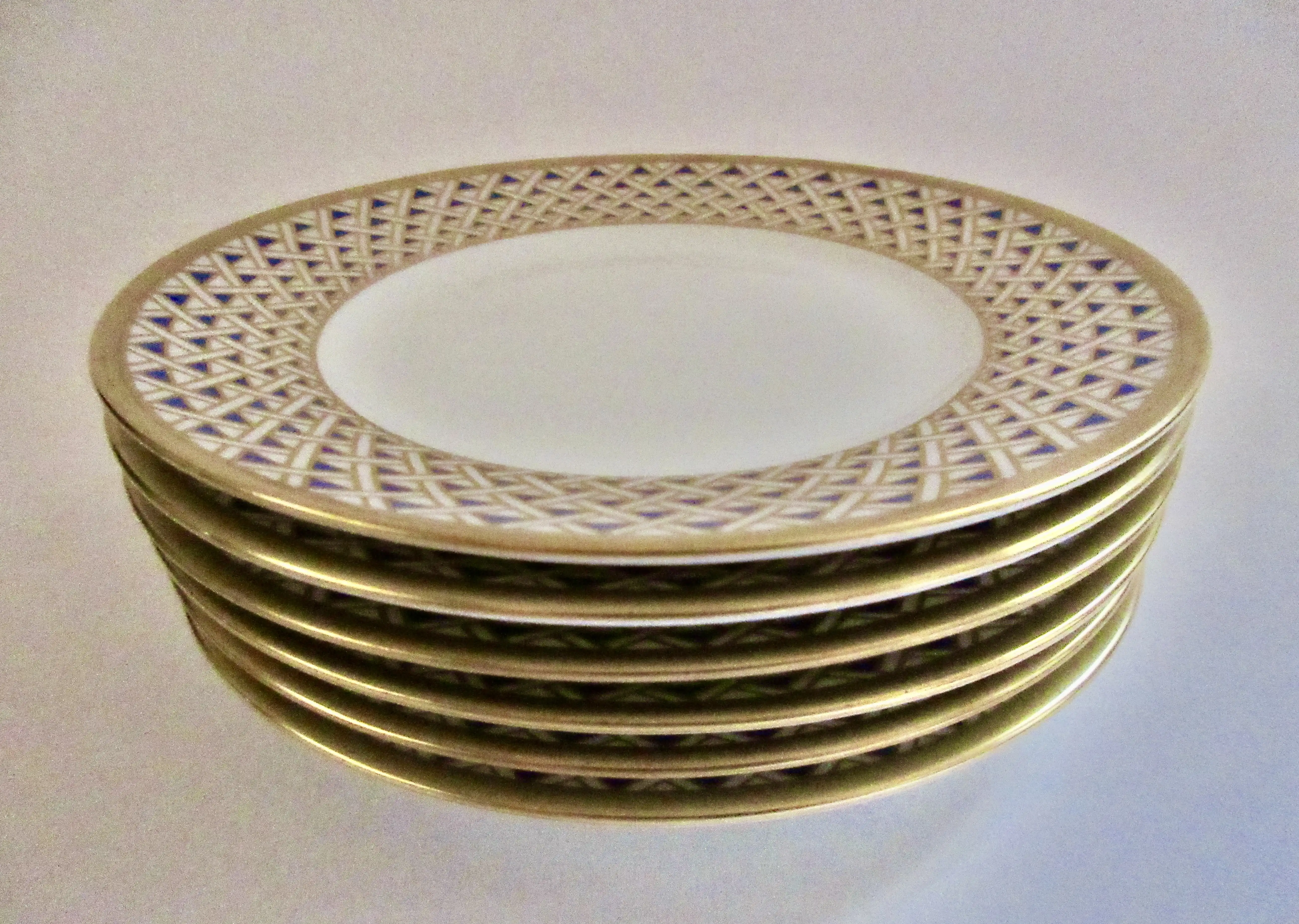 Ginori Diamante Canape Plates S/6 3 Ginori Diamante Canape Plates S/6
