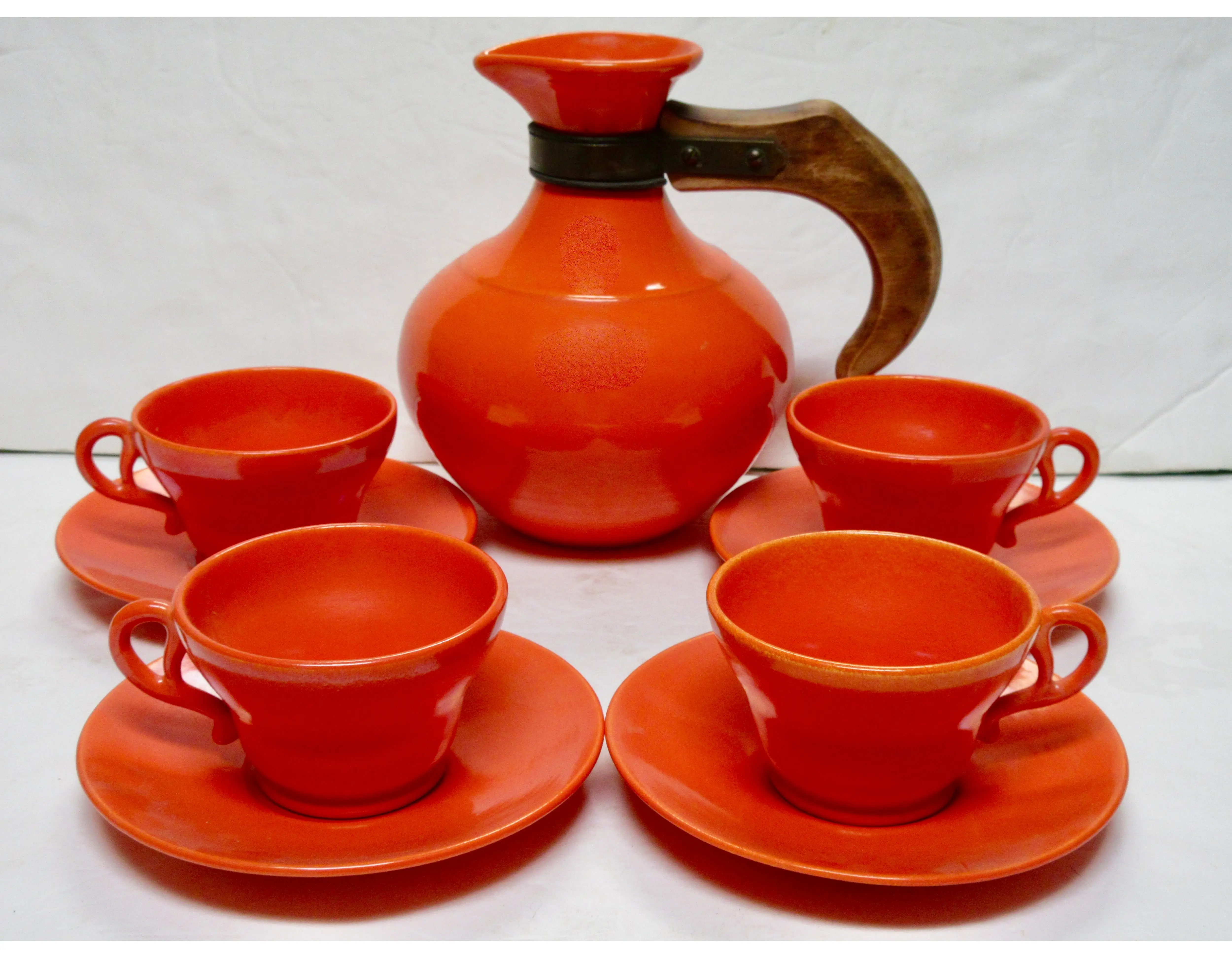 1930s California Pottery Coffee Set S/4 3 1930s California Pottery Coffee Set S/4