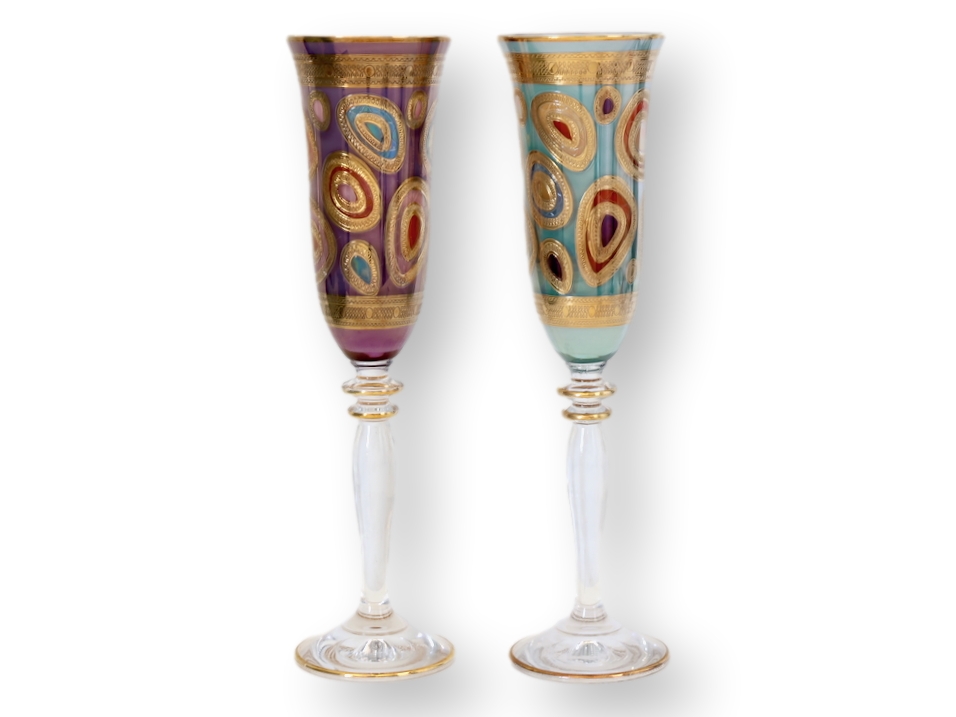 Vietri Regalia Champagne Toasting Flutes 1 Vietri Regalia Champagne Toasting Flutes