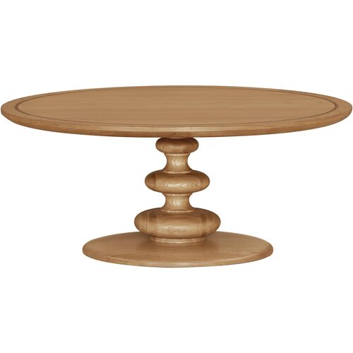 Zenric 40" Round Coffee Table, Brown 1 Zenric 40" Round Coffee Table, Brown