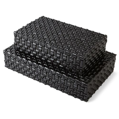 Woven Horn Box, Black 3 Woven Horn Box, Black
