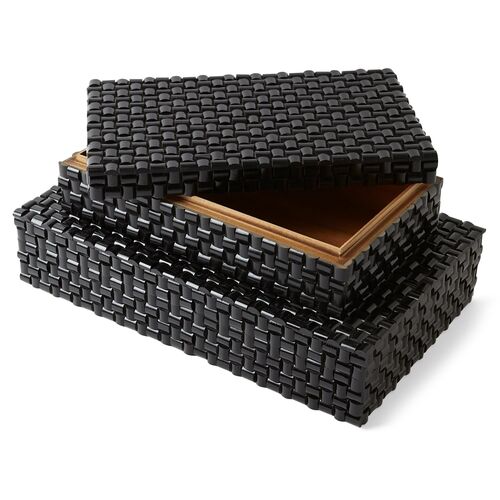 Woven Horn Box, Black 4 Woven Horn Box, Black