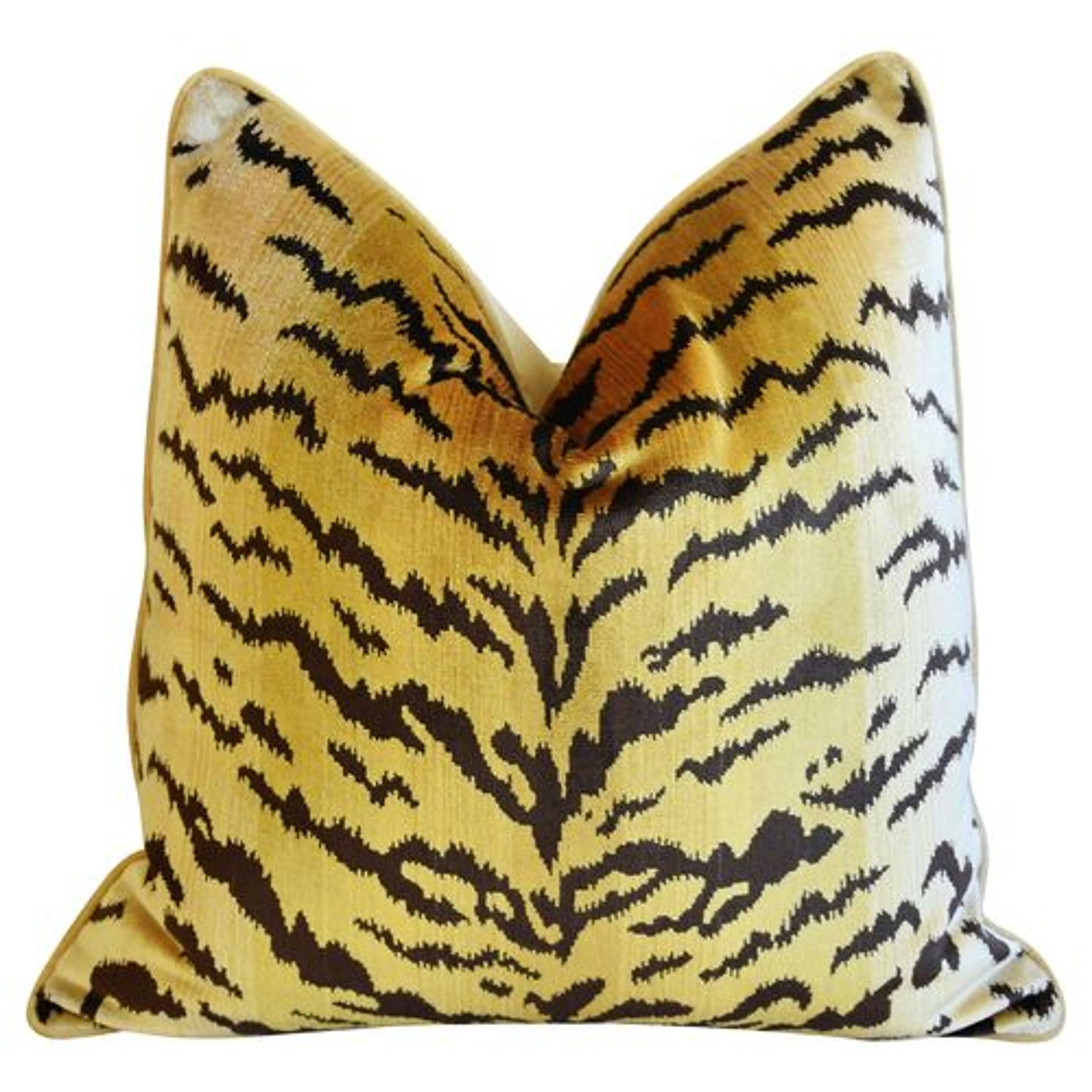 Scalamandre Le Tigre Tiger Silk Pillow 1 Scalamandre Le Tigre Tiger Silk Pillow