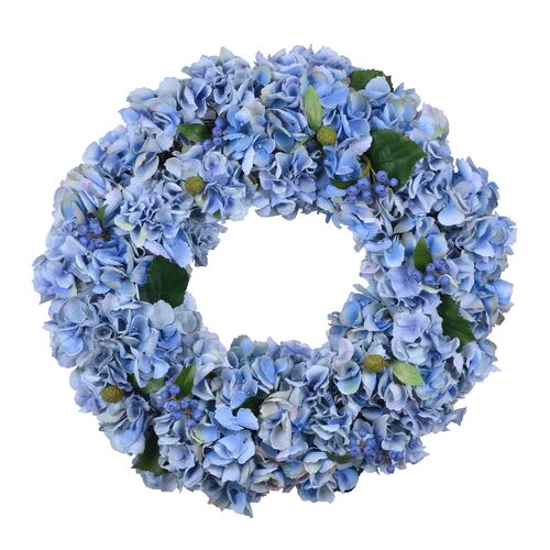 24" Hydrangea Wreath, Blue 1 24" Hydrangea Wreath, Blue
