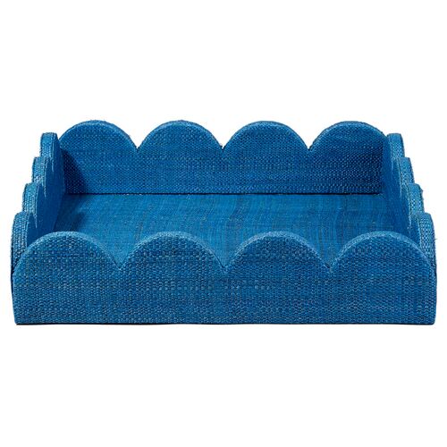 Wonderland Raffia Ruffle Scallop Tray 1 Wonderland Raffia Ruffle Scallop Tray