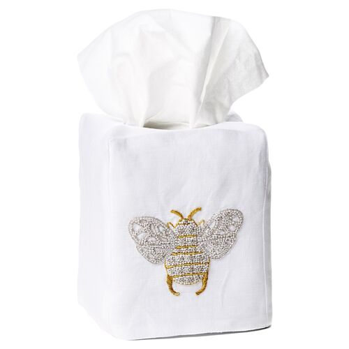 Bee Linen Tissue Box Cover