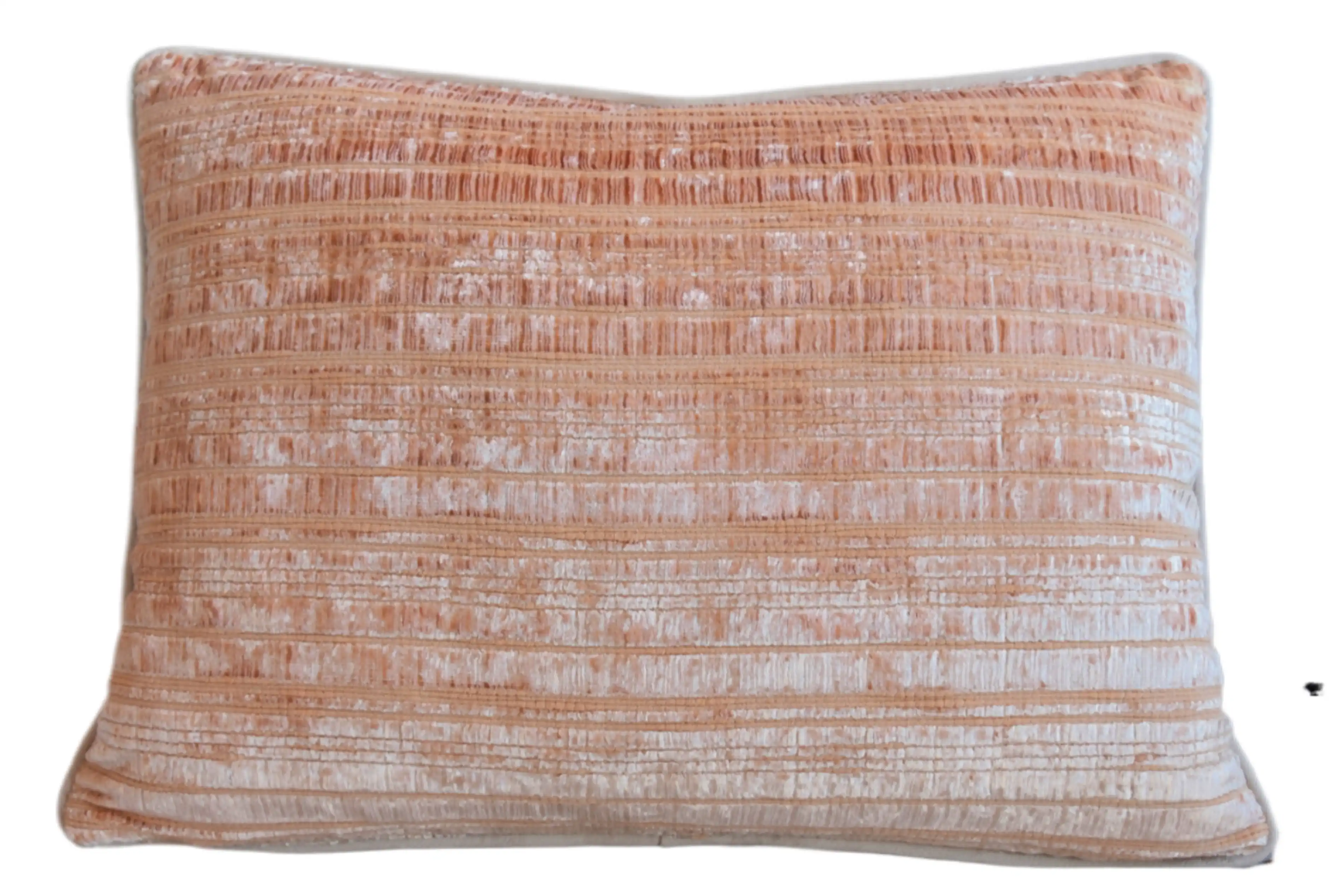 French Peach-Pink Silk Velvet Pillow 4 French Peach-Pink Silk Velvet Pillow