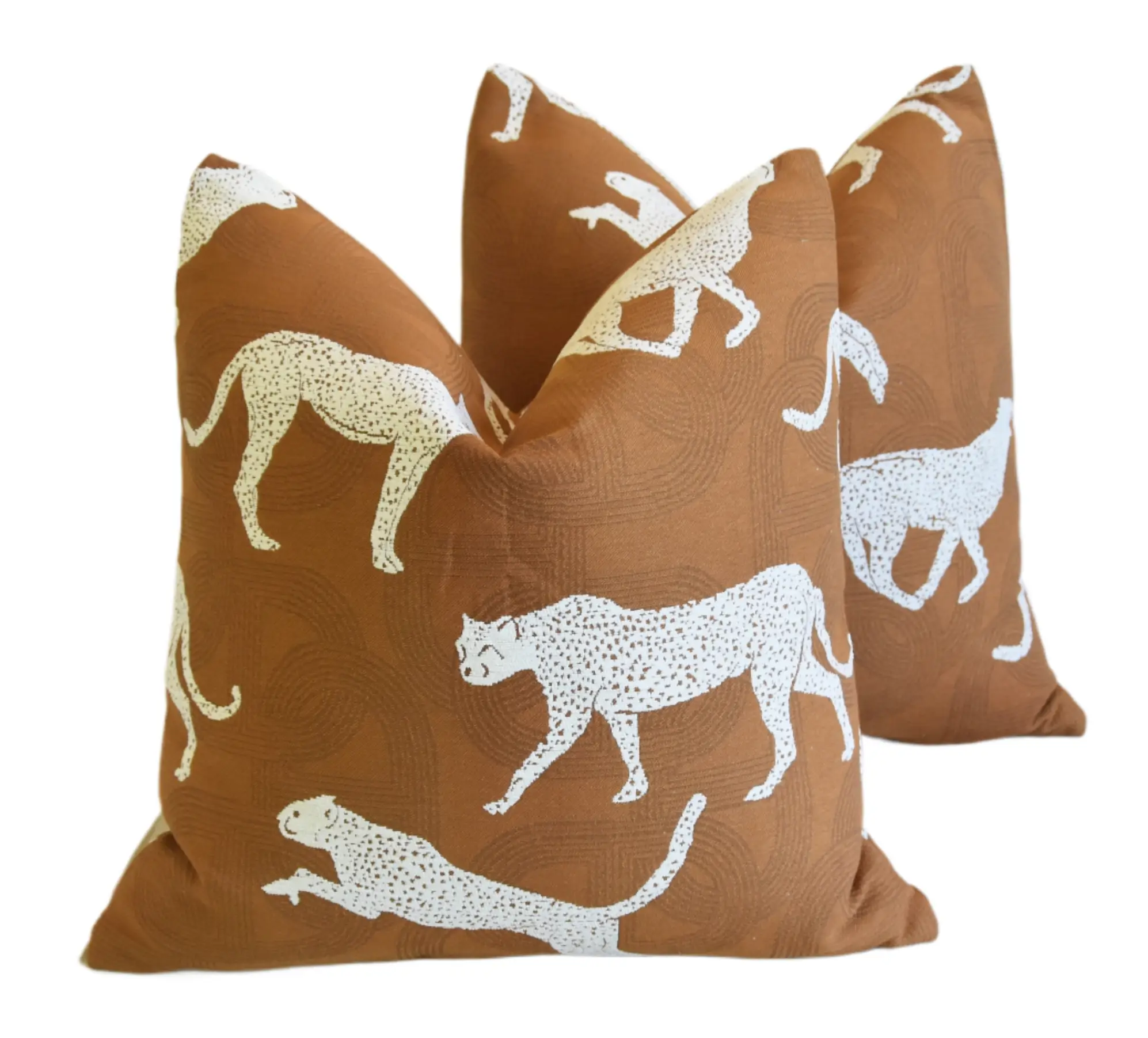 African Cheetah & Leopard Pillows, S/2